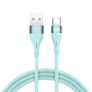 BWOO USB - USB-C laidas 1m 3A minimalistinis silikoninis žalias X280C