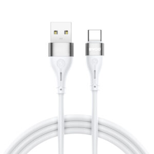 BWOO USB – USB-C laidas 1m 3A minimalistinis silikoninis baltas X280C