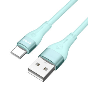 BWOO USB - USB-C laidas 1m 3A minimalistinis silikoninis žalias X280C - Image 2