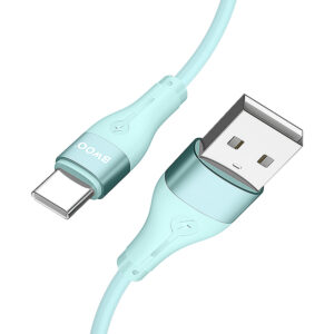 BWOO USB - USB-C laidas 1m 3A minimalistinis silikoninis žalias X280C - Image 3