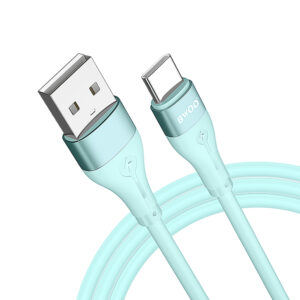 BWOO USB - USB-C laidas 1m 3A minimalistinis silikoninis žalias X280C - Image 4