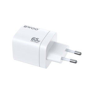BWOO CDA147PD sieninis įkroviklis 65W 2x USB-C jungtis + USB-A baltas - Image 3
