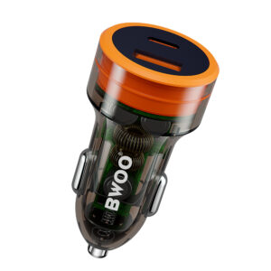 BWOO PD automobilinis įkroviklis 1x USB-C - USB-A jungtis 38W skaidrus