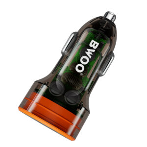 BWOO PD automobilinis įkroviklis 1x USB-C - USB-A jungtis 38W skaidrus - Image 3