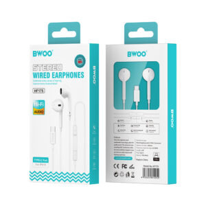 BWOO laidinės ausinės HF175 USB-C skaitmeninė jungtis baltos - Image 6