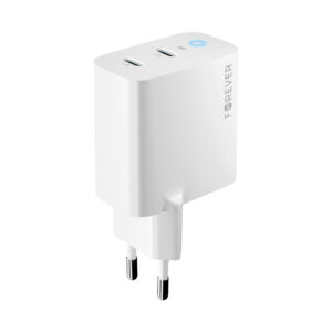 Forever TC-06-65CC GaN PD QC įkroviklis 2x USB-C 65W baltas - Image 2