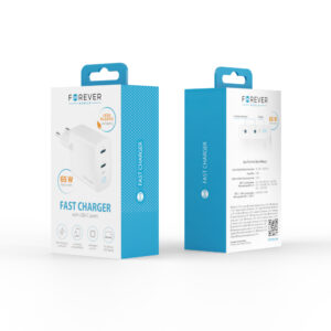 Forever TC-06-65CC GaN PD QC įkroviklis 2x USB-C 65W baltas - Image 6