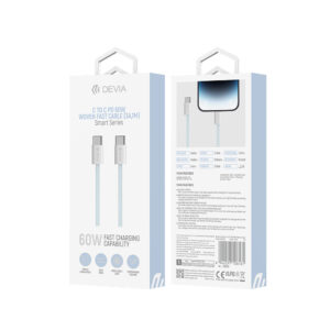 Devia laidas Smart EC325 PD USB-C - USB-C 1,0 m 60W 3A mėlynas - Image 4