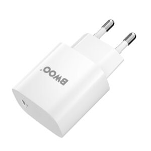 BWOO CDA159 PD sieninis įkroviklis 20W 1x USB-C jungtis + Lightning baltas - Image 2