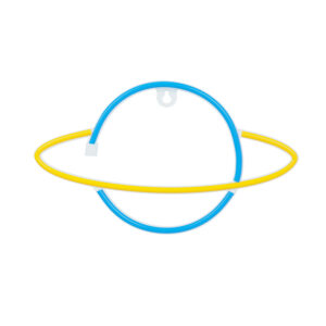 Neoninė LED lemputė SATURN geltona mėlyna Šikšnosparnis + USB FLNE11 Forever Light