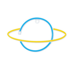 Neoninė LED lemputė SATURN geltona mėlyna Šikšnosparnis + USB FLNE11 Forever Light - Image 2