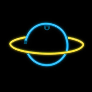 Neoninė LED lemputė SATURN geltona mėlyna Šikšnosparnis + USB FLNE11 Forever Light - Image 3
