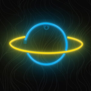 Neoninė LED lemputė SATURN geltona mėlyna Šikšnosparnis + USB FLNE11 Forever Light - Image 4