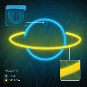 Neoninė LED lemputė SATURN geltona mėlyna Šikšnosparnis + USB FLNE11 Forever Light - Image 6