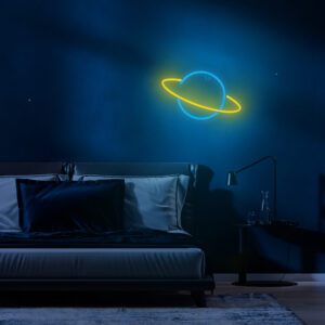 Neoninė LED lemputė SATURN geltona mėlyna Šikšnosparnis + USB FLNE11 Forever Light - Image 7