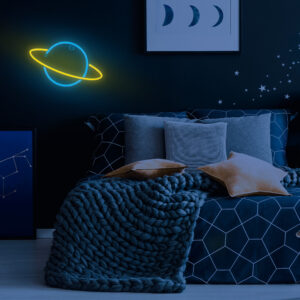 Neoninė LED lemputė SATURN geltona mėlyna Šikšnosparnis + USB FLNE11 Forever Light - Image 8