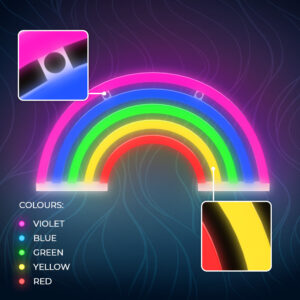 Neoninė LED lemputė RAINBOW 5 spalvų FLNE14X Forever Light - Image 5