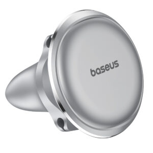 Baseus magnetinis automobilinis laikiklis su laido spaustuku, sidabrinis, new2, tvirtinamas prie ventiliacijos grotelių - Image 2