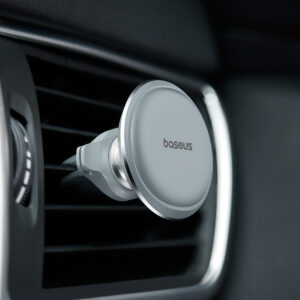 Baseus magnetinis automobilinis laikiklis su laido spaustuku, sidabrinis, new2, tvirtinamas prie ventiliacijos grotelių - Image 7