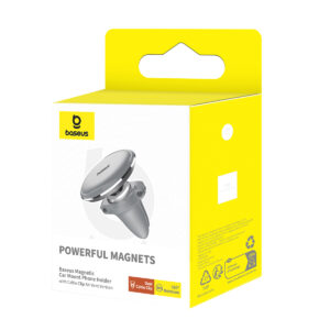 Baseus magnetinis automobilinis laikiklis su laido spaustuku, sidabrinis, new2, tvirtinamas prie ventiliacijos grotelių - Image 8