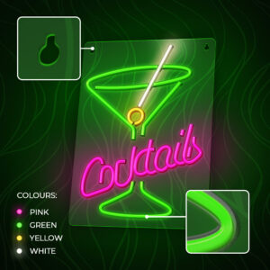 Neoninis PLEXI LED COCKTAILS rožinis žalias FPNE02X Forever Light - Image 6