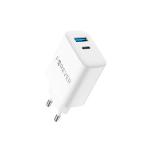 Forever TC-07-30AC PD QC įkroviklis 1x USB-C 1x USB 30W baltas + USB-C - USB-C laidas 60W - Image 4