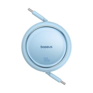 Baseus Free2Draw Mini ištraukiamas įkrovimo laidas Type-C į Type-C 100W 1m Galaxy Blue