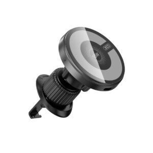 XO automobilinis magnetinis laikiklis CX025 su 15W belaidžiu indukciniu įkrovikliu, juodas, tvirtinamas į ventiliacijos groteles, skirtas MagSafe - Image 2