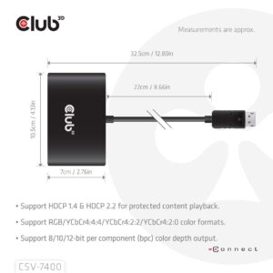 CLUB3D CSV-7400 vaizdo signalų daliklis DisplayPort 4x DisplayPort - Image 3