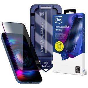 Privacy glass 3MK HardGlass Max Privacy with applicator skirtas Samsung Galaxy S24 Ultra juodos spalvos