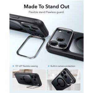 ESR Classic Hybrid KICKSTAND MagSafe Apple iPhone 17 PRO / 18 PRO SKAIDRUS/JUODAS - Image 3