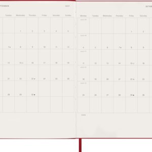 Kalender-märkmik Moleskine 2027 13x21cm, päev, kõvad kaaned, punane - Image 4