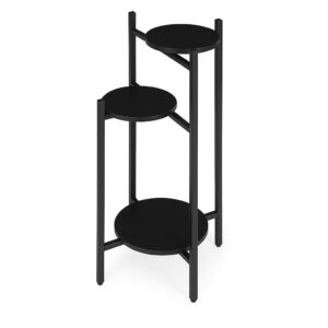 Pastatomas gėlių stovas dekoracijoms, 3 pakopų, juodas, ModernHome - Image 4