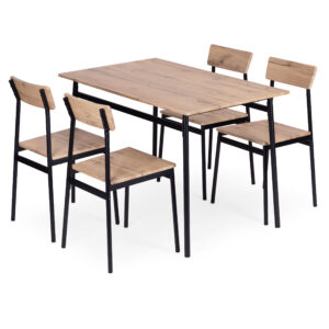 Valgomojo baldų komplektas stalas + 4 kėdės MALMO ModernHome - Image 4