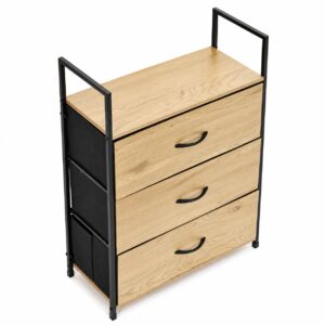 Spintelė su 3 medžiaginiais stalčiais 60 cm lentynų blokas tekstilinis organizatorius loft ModernHome - Image 4
