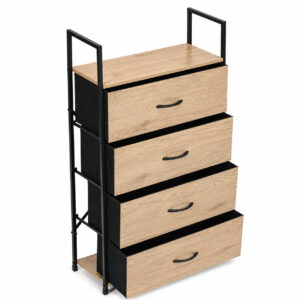 Spintelė su 4 medžiaginiais stalčiais 60 cm lentynų blokas tekstilės organizatorius loft ModernHome - Image 4
