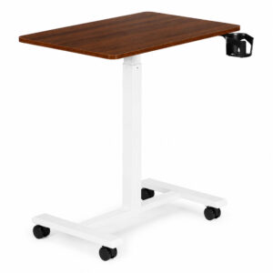 Mobilus rašomasis stalas 70x48 cm nešiojamojo kompiuterio staliukas, reguliuojamo aukščio 71.5-112 cm, rudas stalviršis ModernHome - Image 4