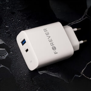 Forever TC-07-30AC PD QC įkroviklis 1x USB-C 1x USB 30W baltas + USB-C - USB-C laidas 60W - Image 9