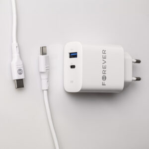 Forever TC-07-30AC PD QC įkroviklis 1x USB-C 1x USB 30W baltas + USB-C - USB-C laidas 60W - Image 10
