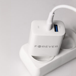 Forever TC-07-30AC PD QC įkroviklis 1x USB-C 1x USB 30W baltas + USB-C - USB-C laidas 60W - Image 11
