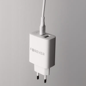 Forever TC-07-30AC PD QC įkroviklis 1x USB-C 1x USB 30W baltas + USB-C - USB-C laidas 60W - Image 12