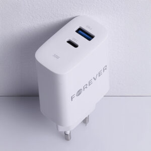 Forever TC-07-30AC PD QC įkroviklis 1x USB-C 1x USB 30W baltas + USB-C - USB-C laidas 60W - Image 15