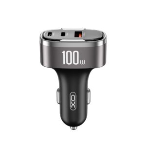 XO automobilinis įkroviklis CC61 PD QC 3.0 100W 1x USB 1x USB-C 1x Lightning pilkas - Image 4