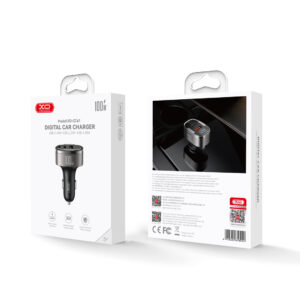 XO automobilinis įkroviklis CC61 PD QC 3.0 100W 1x USB 1x USB-C 1x Lightning pilkas - Image 5