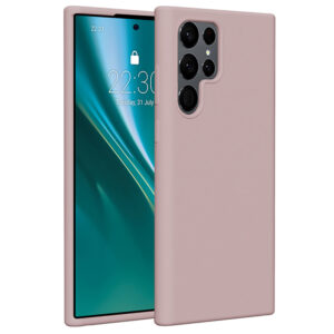 Etteri silikoninis dėklas Samsung Galaxy S22 Ultra šviesiai rožinės spalvos