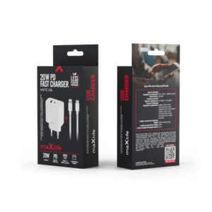 Maxlife MXTC-06-20AC PD QC įkroviklis 1x USB-C 1x USB 20W baltas + USB-C - Lightning laidas 20W - Image 10