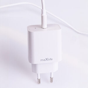 Maxlife MXTC-06-20C PD QC įkroviklis 1x USB-C 20W baltas + USB-C - USB-C laidas 20W - Image 5