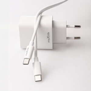 Maxlife MXTC-06-20AC PD QC įkroviklis 1x USB-C 1x USB 20W baltas + USB-C - USB-C laidas 20W - Image 7