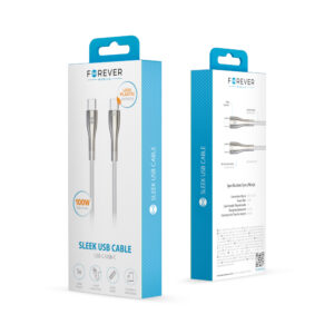 Forever Sleek laidas USB-C - USB-C 1,0 m 100W baltas - Image 2