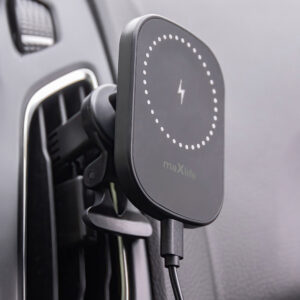 Maxlife automobilinis laikiklis ventiliacijos grotelėms MXCH-16 magnetinis su belaidžiu įkrovimu juodas 15W - Image 5